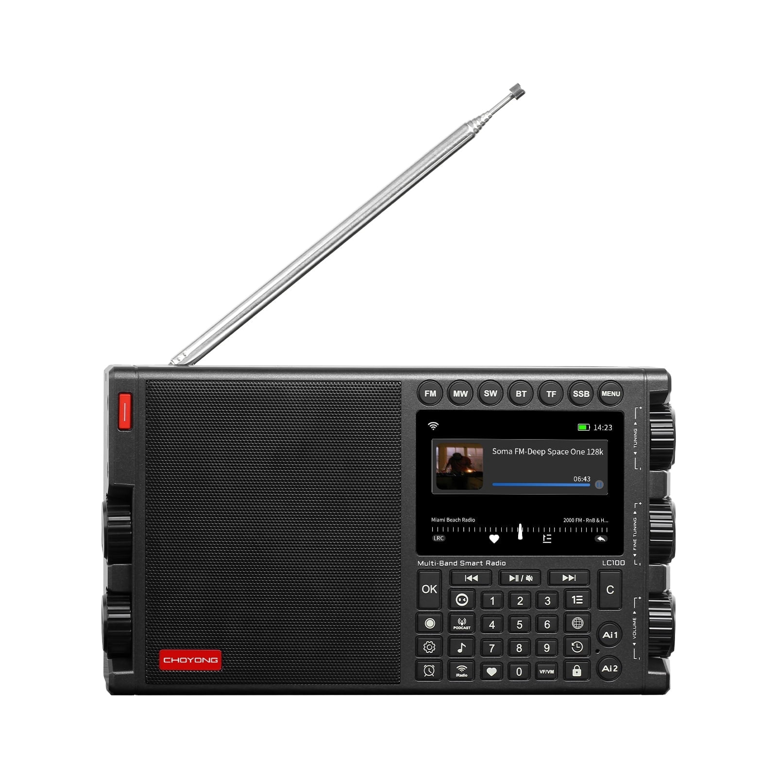 CHOYONG LC100 Multi-Band Smart Internet Radio,WiFi/4G,AM/FM/MW/SW/SSB,TF Card,Bluetooth,Recording Choyoung Radio