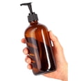 thumbnail image 3 of Bouteille de Lotion Noire en Verre Épais Rond Ambre Boston 8 oz + Étiquette (Lot de 2), 3 of 5