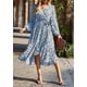 thumbnail image 4 of Vestido Maxi Bohemio Floral Azul de Manga Larga PRETTYGARDEN - Talla S, 4 of 7