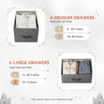 thumbnail image 3 of RONG-3 Dresser for Bedroom with 10 Fabric Drawers, Tall Chest Organizer Units for Clothing, Closet, Storage Tower with Cabinet, Metal Frame, Wooden Top,Dark Grey, 3 of 11