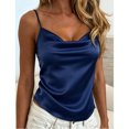 thumbnail image 5 of Wensltd Women's Satin Camisole Spaghetti Strap Cowl Neck Sleeveless Tank Tops Blouse Lightweight, 5 of 5