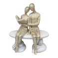 thumbnail image 2 of Estatua de pareja de lectura, figura decorativa para el hogar, escultura artística de resina estética para oficina Beige, 2 of 9