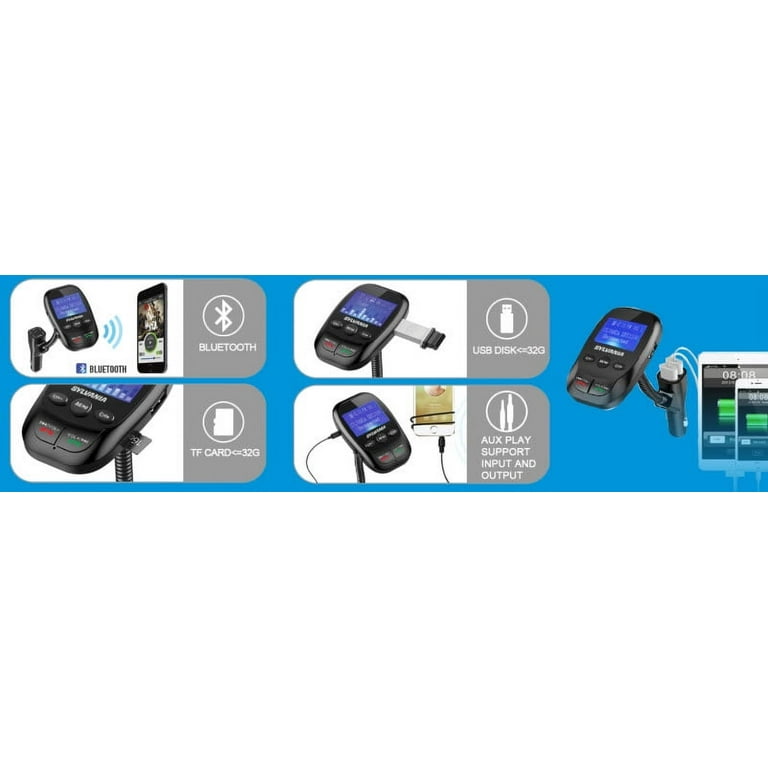 Sylvania, Bluetooth FM Audio Transmitter, Hands-free for Car, Black, (SBT1100) - Walmart.com Sylvania, Bluetooth FM Audio Transmitter, Hands-free for Car, Black, (SBT1100) - Walmart.com