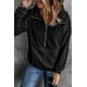 thumbnail image 4 of ABPHQTO Sudadera de mujer con media cremallera y parche acolchado negro M, 4 of 5