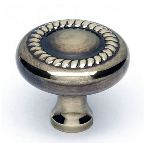 Alno A812-14-PA Rope 1-1/4" Cabinet Rope Knob Polished Antique