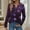 #075-Purple, variant on Craaazy Teacher Shirts V-Neck Long Sleeve Buttons T-shirt Comfy Fashion Printed Blouses Gifts