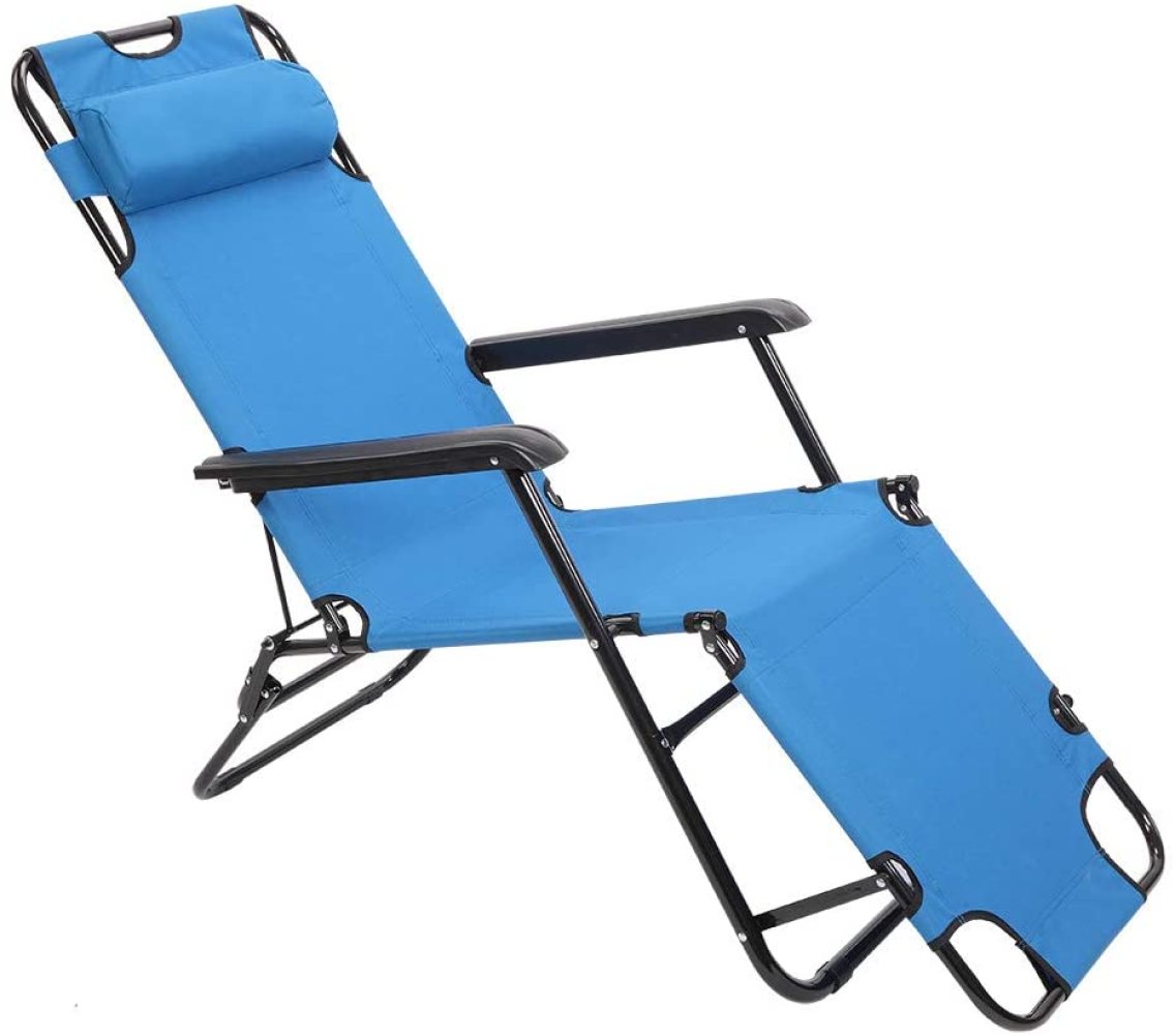 "TaliaPosy Folding Outdoor Lounge Chairs, Camping Reclining Chairs with