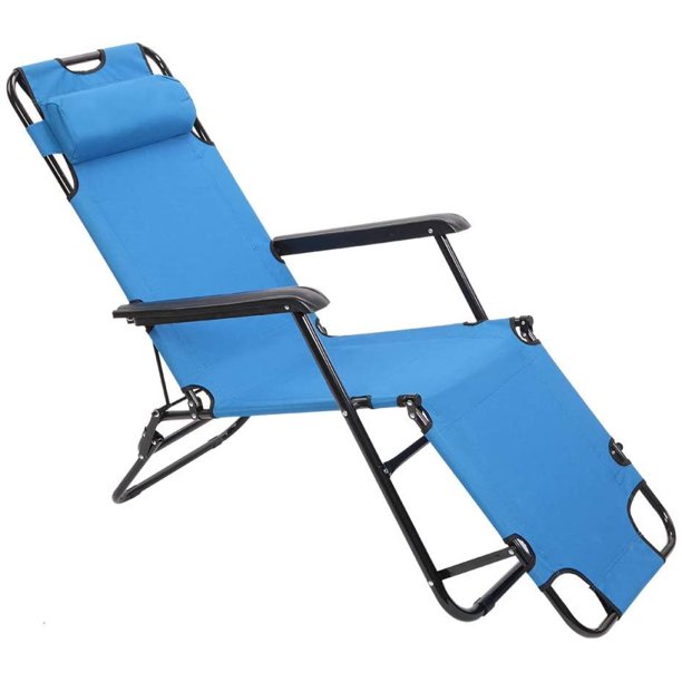 "TaliaPosy Folding Outdoor Lounge Chairs, Camping Reclining Chairs with