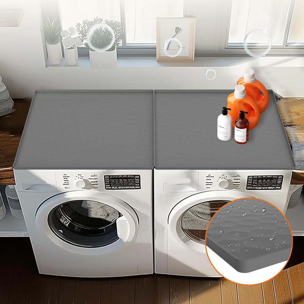 Fridge Silicone Mat with Raised Edge,Under Refrigerator Mat,Protect Carpet