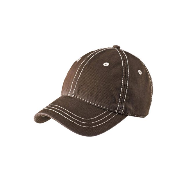 Top Headwear Thick Stitch Cap - Chocolate Brown/Stone