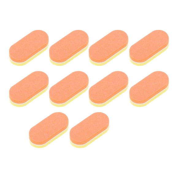 Herramienta de limado de uñas multifuncional de esponja de 2 capas de 10 piezas en naranja y amarillo