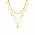 thumbnail image 1 of Zhuge Collar con colgante hecho a mano, cadena de varias capas con forma de mariposa (oro), 1 of 5