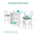 thumbnail image 2 of Aukfa 3 Pieces Dining Table Set with Power Outlet and Storage Shelves, Counter Height Kitchen Set & 2 Upholstered Chairs, White, 2 of 8