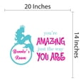 thumbnail image 4 of Personalized Name Girly Wall Decal Princess Mermaid Crown Custom Name Bedroom Wall Decal for boys and girls Mermaid You're Amazing Just the Way you are Themed Kids Room Décor - Size: 20 In x 14 In, 4 of 5