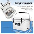 thumbnail image 4 of Yougu 20 Quart White Cooler, Ultra-Tough Hard Shell Ice Chest – Compact Portable Cooler Keeps Ice Up to 5 Days, 4 of 9