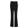 thumbnail image 6 of Hfyihgf Women High Waist Velvet Pants Casual Bow-Knot Belt Stretch Wide Leg Long Palazzo Pants Trousers Regular Size(Black,L), 6 of 7