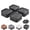 Square-black-4 Pack, variant on Bed Risers Furniture Risers Heavy-Duty Rectangular Adjustable Block Lift to 3 inches and 4.3 inches Desk, Sofa, Chair Legs, Refrigerator, Washing Machine Support up to 4000 pounds