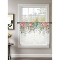 thumbnail image 2 of Sheer Curtains 45 Inch Length, Floral Leaves Semi Sheer Curtains Light Filtering Window Treatment, Summer Botanical Weeping Watercolor Privacy Voile Drapes for Living Room Bedroom 52x45 Inch, 2 of 7