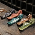 thumbnail image 4 of 1pc Handmade Ceramic Incense Burner with Dragon and Cloud Design Backflow Cone Incense Holder for Home Decoration (Without Incense）, 4 of 7