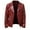 Red, variant on IROINNID Men's Faux Leather V-Neck Notch Lapel Long Sleeve Solid Color Leisure Autumn Winter Motorcycle Jacket Coat Outwear & Jackets
