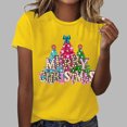 thumbnail image 1 of Fiudx Camisetas para Mujer Mujer Verano Ocio Moda Estampado de Flores Cuello Redondo Manga Corta Top/Camisa, 1 of 4