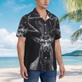 thumbnail image 5 of Daiia Majestic Forest Stag Hawaiian Shirt for Men Gentle Cotton Regular Short Sleeve Casual-X-Large, 5 of 9