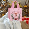 thumbnail image 5 of 9.06x8.66in Reusable Non-Woven Christmas Handbag, Festive Print Gift Packaging Bag with Sturdy Handle, Multicolor Holiday Shopping Bag for Small Gifts Candies, Christmas Tree Decor & Storage, 5 of 6