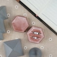 thumbnail image 4 of Hexagon Premium Velvet Double Ring Box for Wedding Ceremony(Blush Peach), 4 of 6