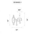thumbnail image 3 of CWI Lighting Flawless 1 Light Transitional Metal Wall Sconce in Chrome, 3 of 3