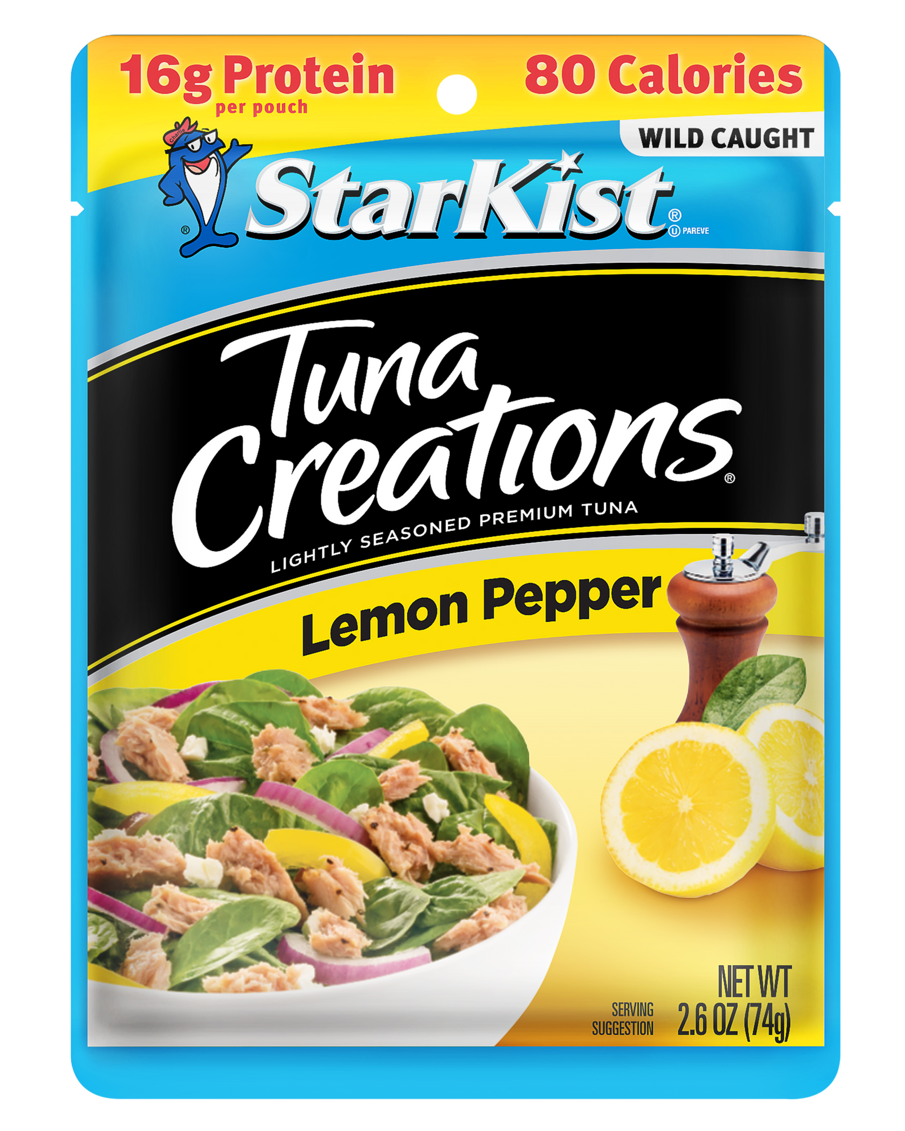 StarKist Tuna Creations, Lemon Pepper, Wild Caught, 16g Protein, 2.6 oz Pouch