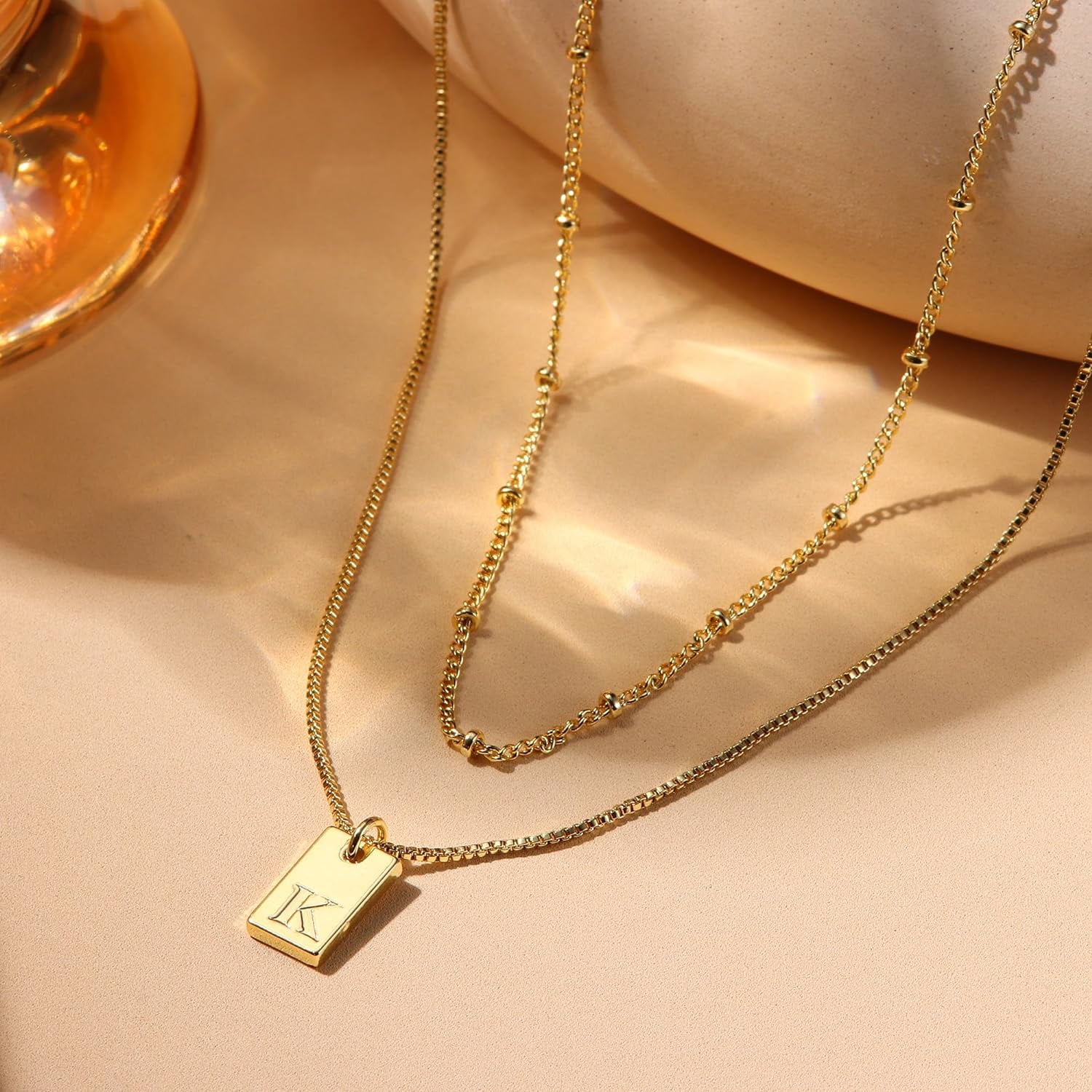 Cursive Gold Initial Pendant Necklace Iced Out Miami Cuban Link Chain For Women 18K Gold Plated Alphabet Letter Pendant Choker Hip Hop Chain Trendy Rapper Jewelry[o1658]