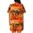 thumbnail image 6 of Fotbe Honeybee On Vibrant Flower Print Pajama Set for Women 2 Piece Loungewear Short Sleeve Tops and Shorts Set Soft Sleepwear-Medium, 6 of 7