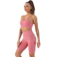 thumbnail image 5 of Conjunto de Yoga sin costuras, trajes de gimnasio con pantalones cortos, Top corto, Sujetador deportivo, conjunto de 2 piezas, conjunto de entrenamiento para correr ajustado, ropa de Fitness, 5 of 5