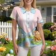 thumbnail image 7 of GEWSEY Scrubs for Women V Neck Short Sleeve Easter Printed Tops Cartoon Pattern Plus Size Nursing with Pockets (Light Blue, XXL), 7 of 7