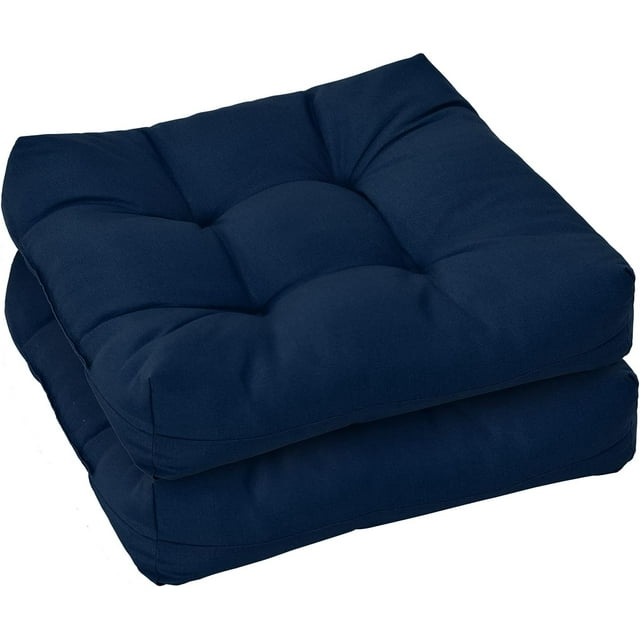 2 Pack Tufted Patio Cushions, 4 Inch Thick Outdoor Chair Pads