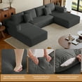 thumbnail image 3 of 134.6" U-Shaped Modular Sectional Sofa,Boneless Couches for Living Room with Ottoman,No Assembly(Gray), 3 of 9