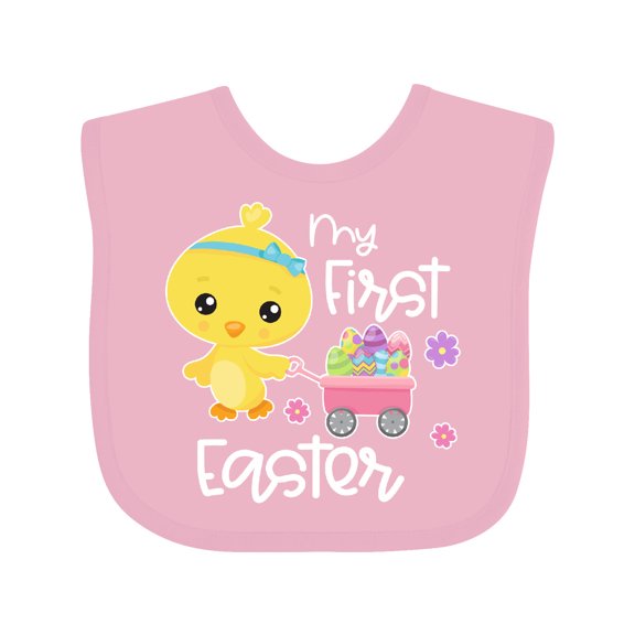 Inktastic My 1st Easter with Baby Chick and Eggs in Wagon Boys or Girls Baby Bib