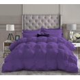 thumbnail image 2 of D.N.G. BEDDINGS 1 Piece Luxury Pinch Pleated Comforter Premium 800 Thread Count 100% Egyptian Cotton Super King Size Solid Purple Color, 2 of 3