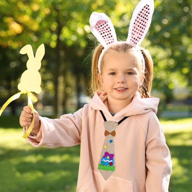 Decoraciones de Pascua, adornos de Pascua, regalos de Pascua, corbatas de Pascua, huevos de gallina y conejito, corbatas infantiles, decoraciones de Pascua, trajes de fiesta, pajaritas con brillantina