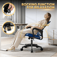 thumbnail image 4 of Magshion Mesh Office Chair Desk Chair, Mid Back Ergonomic Adjustable Height Rolling Swivel Computer Chair with Lumbar Support, Navy Blue, 4 of 14