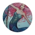 thumbnail image 4 of HAOXIT Mermaid Tablecloth, Cartoon Mermaid in Sea of Greek Female with Tail of Fish Image, Dining Room Kitchen Round Table Cover, 4 of 8