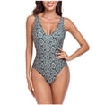 thumbnail image 2 of Tponi Slimming Swimsuits For Women One-Piece Elastic Gray Swimsuit Clearance Push Up XL, 2 of 5
