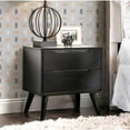 thumbnail image 3 of Furniture of America Belkor Mid-Century Modern Wood 2-Drawer Nightstand in Black, 3 of 12