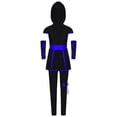 thumbnail image 4 of Eandarui Kids Boys Girls Ninja-style Costumes Sleeveless Hooded Top and Pants Set for Theme Party Cosplay Blue 6, 4 of 5