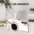 thumbnail image 5 of Compatible with Samsung Galaxy A13 5G Case Astronaut Plating Electroplate Luxury Elegant Case Camera Protector Kickstand Shockproof Protective Corner Back Cover Galaxy A13 5G Case -White, 5 of 5