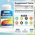 thumbnail image 2 of Best Naturals Extra Strength Biotin Keratin Supplement, 10000 mcg, 200 Capsules, 2 of 7