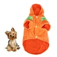 thumbnail image 2 of Disfraz de mascota transfigurante de calabaza divertida de terciopelo cortado, ropa de Cosplay para fiesta de Halloween, vestido para perros y gatosM, 2 of 8