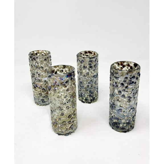Hand Blown Shot Glasses From Mexico - BDD - Set of 4 (Chocolate Graniti)