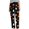 thumbnail image 2 of Drovellove Women's Halloween Print Pajama Pants - Cropped Pants Soft Lounge Trousers with Fun Seasonal Pattern for Cozy Nights In or Holiday Relaxation, 2 of 5
