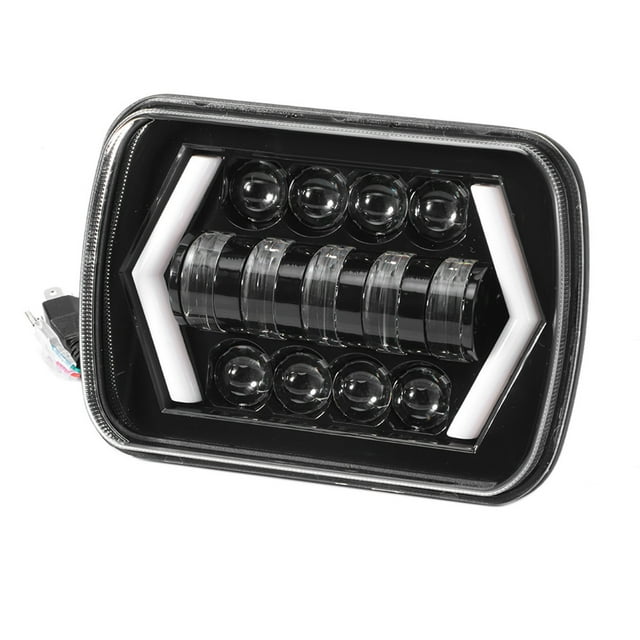 Faro LED de 5x7 pulgadas, luz cuadrada, faro de haz alto/bajo apto para Jeep